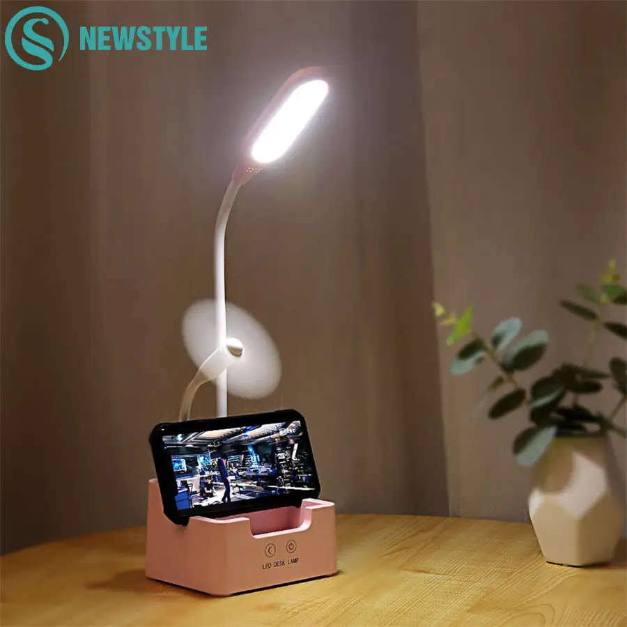 647a3b98a8750 4 in 1 Multi-function LED Desk Lamp With Fan - Image 1
