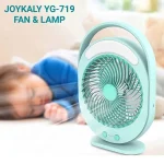 JOYKALY YG-719 Rechargeable Strong Wind Desk Fan With LED Lamp
