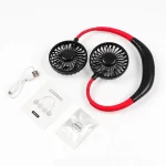 Fan Portable Hanging Neckband Fan USB Rechargeable Double Fans Air Cooler Conditioner Colorful Electric - Image 2
