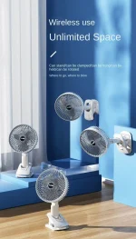 Mini Folding Fan 9 inch Pedestal Standing Fan Portable Usb Rechargeable Tower Table Desk Stand Fan - Image 4