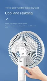 Mini Folding Fan 9 inch Pedestal Standing Fan Portable Usb Rechargeable Tower Table Desk Stand Fan - Image 5