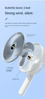 Mini Folding Fan 9 inch Pedestal Standing Fan Portable Usb Rechargeable Tower Table Desk Stand Fan - Image 3