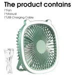 (Fill Light Fan) Portable Desktop Fan Camping Ceiling Fan Light Usb Charging Night Light - Image 4