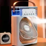 Ice Cool Air Cooler Mist Fan Household Small Air Conditioner LED Night Light Portable Humidifier Air Adjustment Fan - Image 3