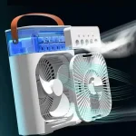 Ice Cool Air Cooler Mist Fan Household Small Air Conditioner LED Night Light Portable Humidifier Air Adjustment Fan - Image 4
