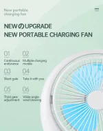 Quiet Cool Mini Portable Desk Fan Usb Rechargeable Home Camping Car Adjustable Portable Fans - Image 3