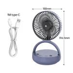 DP Automatic Rotating Mini Table Desk Fan With LED Light – DP7637 - Image 6