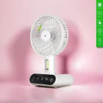 Rechargeable TableTouch Fan With Lamp USB Charging Portable Handheld 3 Gear Speed Desktop Mini Fan (DP 7624 ) - Image 2