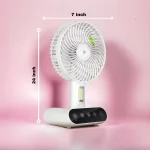 Rechargeable TableTouch Fan With Lamp USB Charging Portable Handheld 3 Gear Speed Desktop Mini Fan (DP 7624 ) - Image 4