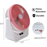 JY-SUPER Rechargeable USB Mini Desktop Table Fan with LED Light - JY-1880 - Image 2