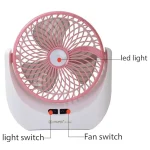 JY-SUPER Rechargeable USB Mini Desktop Table Fan with LED Light - JY-1880 - Image 3