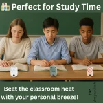 Portable Waist Hanging Fan Mini Neck Fans with Adjustable Bladeless USB Rechargeable Sports Cooling Fan (SB2501F) - Image 2