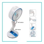 LR-2018 Table Fan, Small Portable Desktop Fan with 21 SMD Light Strong Wind, Quiet Operation Personal Mini Fan - Image 4